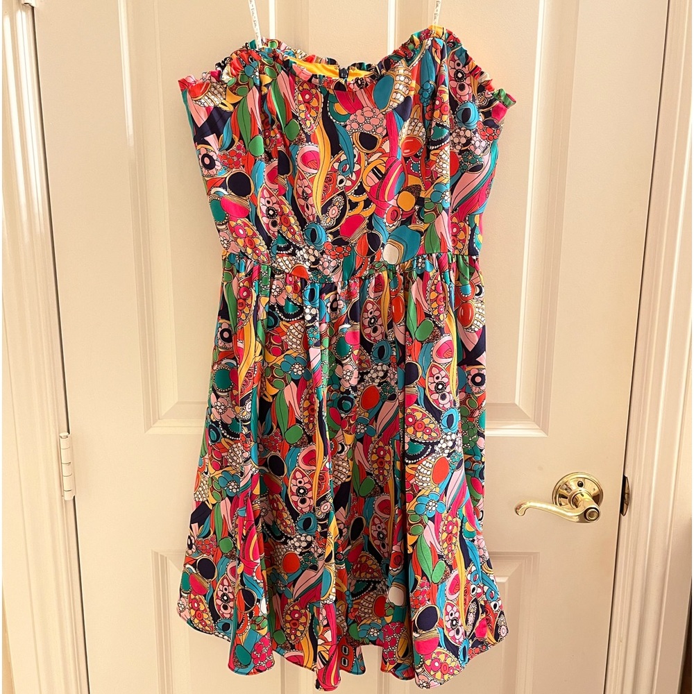 Lilly Pulitzer jewel silk strapless dress